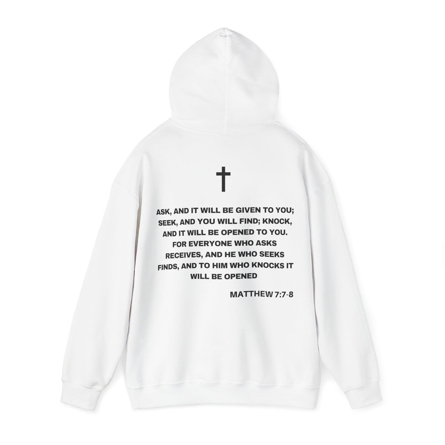 Matthew 7:7-8 - HeavyBlend Hoodie (Custom)