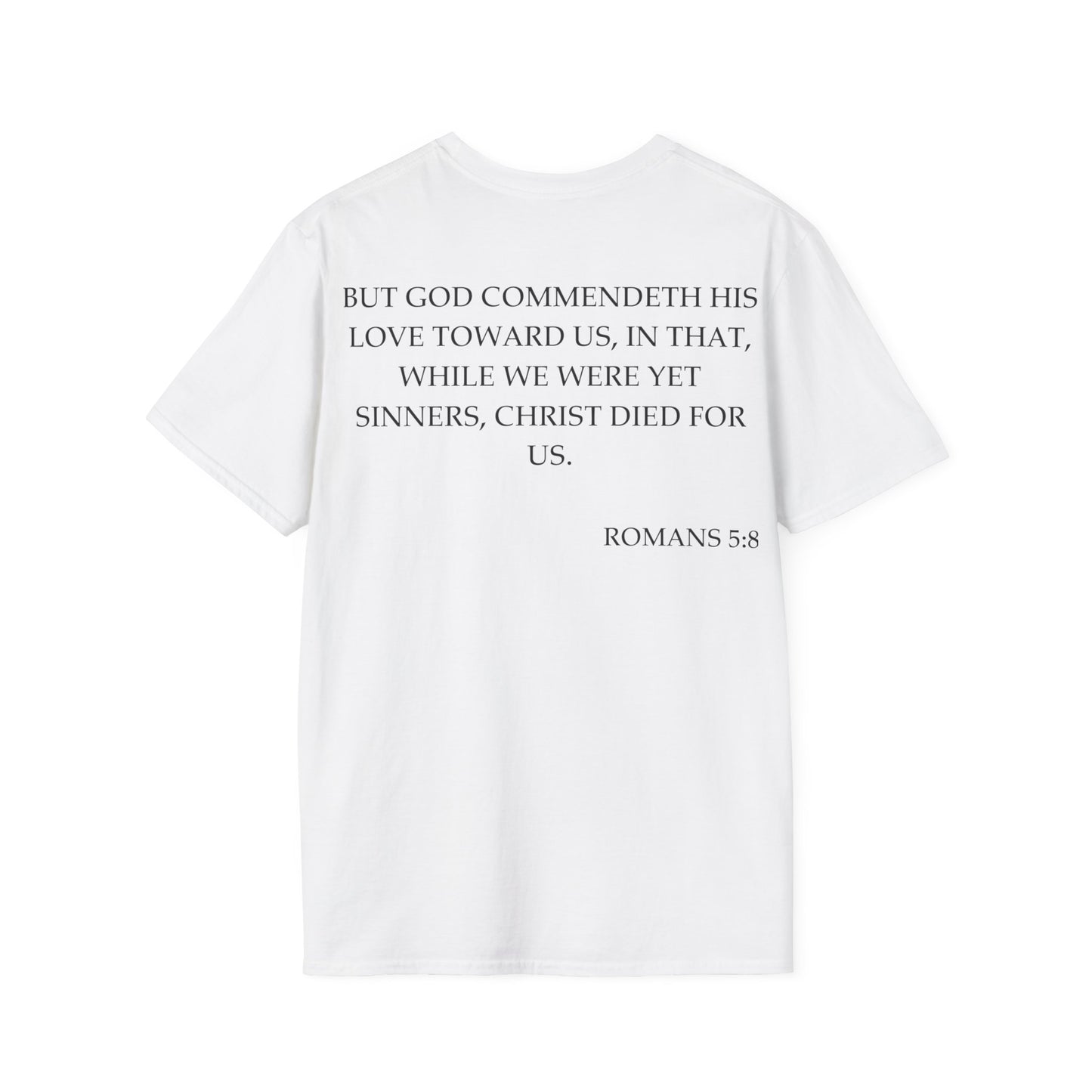 Romans 5:8 - Unisex Softstyle T-Shirt