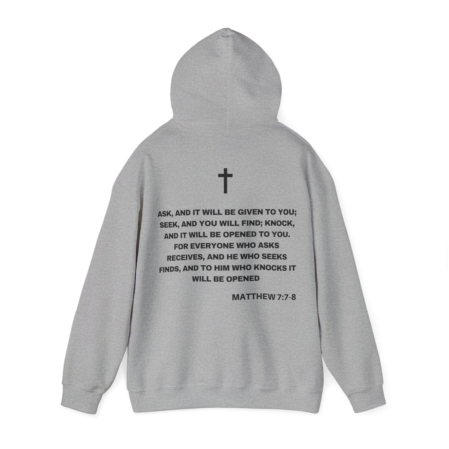 Matthew 7:7-8 - HeavyBlend Hoodie (Custom)