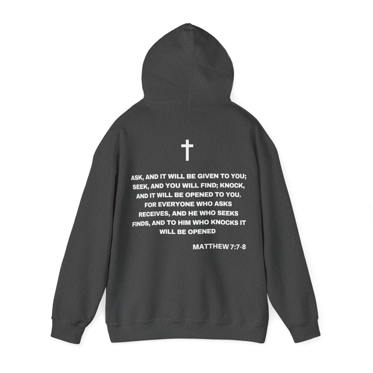 Matthew 7:7-8 - HeavyBlend Hoodie (Custom)