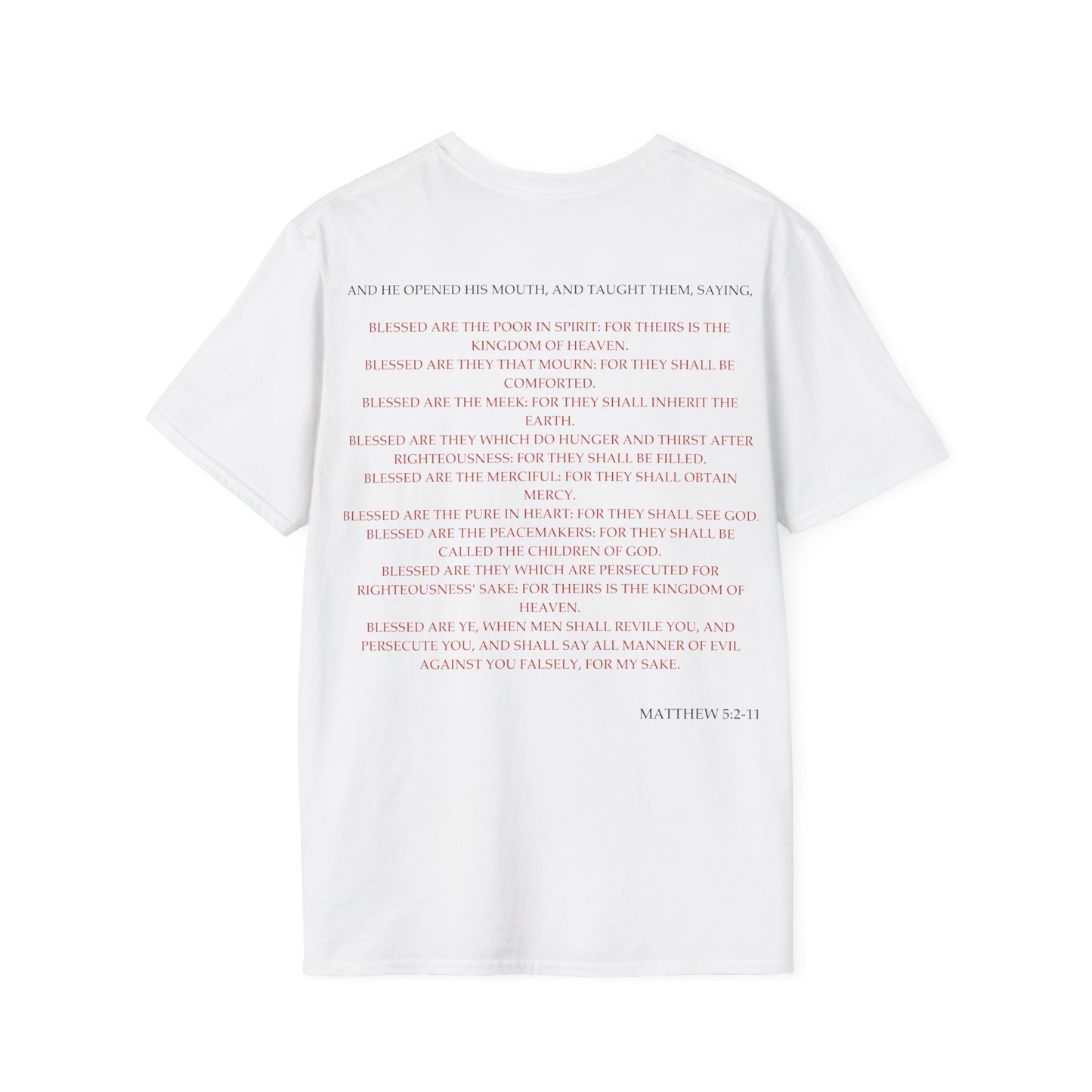 Matthew 5:2-11 - Unisex Softstyle T-Shirt