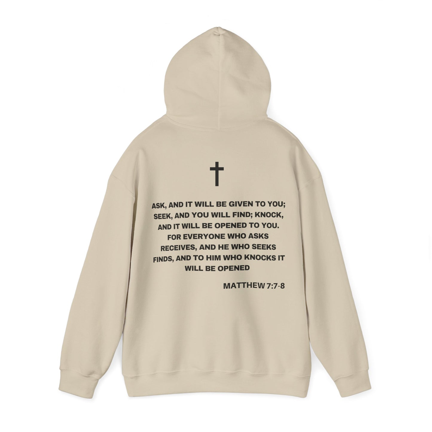 Matthew 7:7-8 - HeavyBlend Hoodie (Custom)