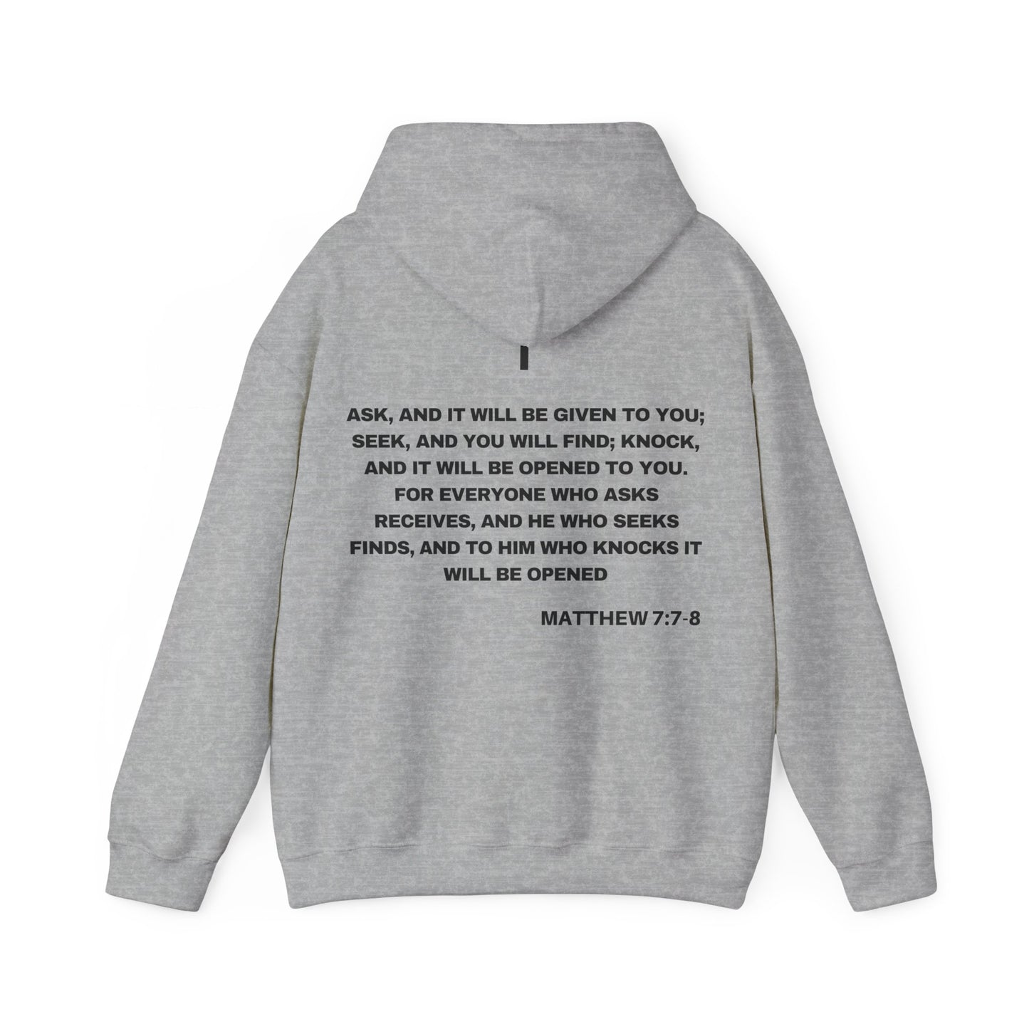 Matthew 7:7-8 - HeavyBlend Hoodie (Custom)