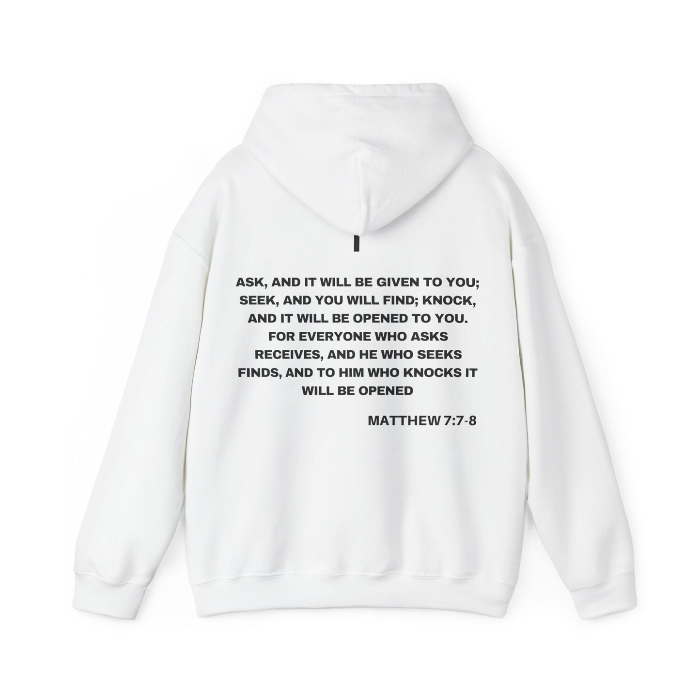 Matthew 7:7-8 - HeavyBlend Hoodie (Custom)